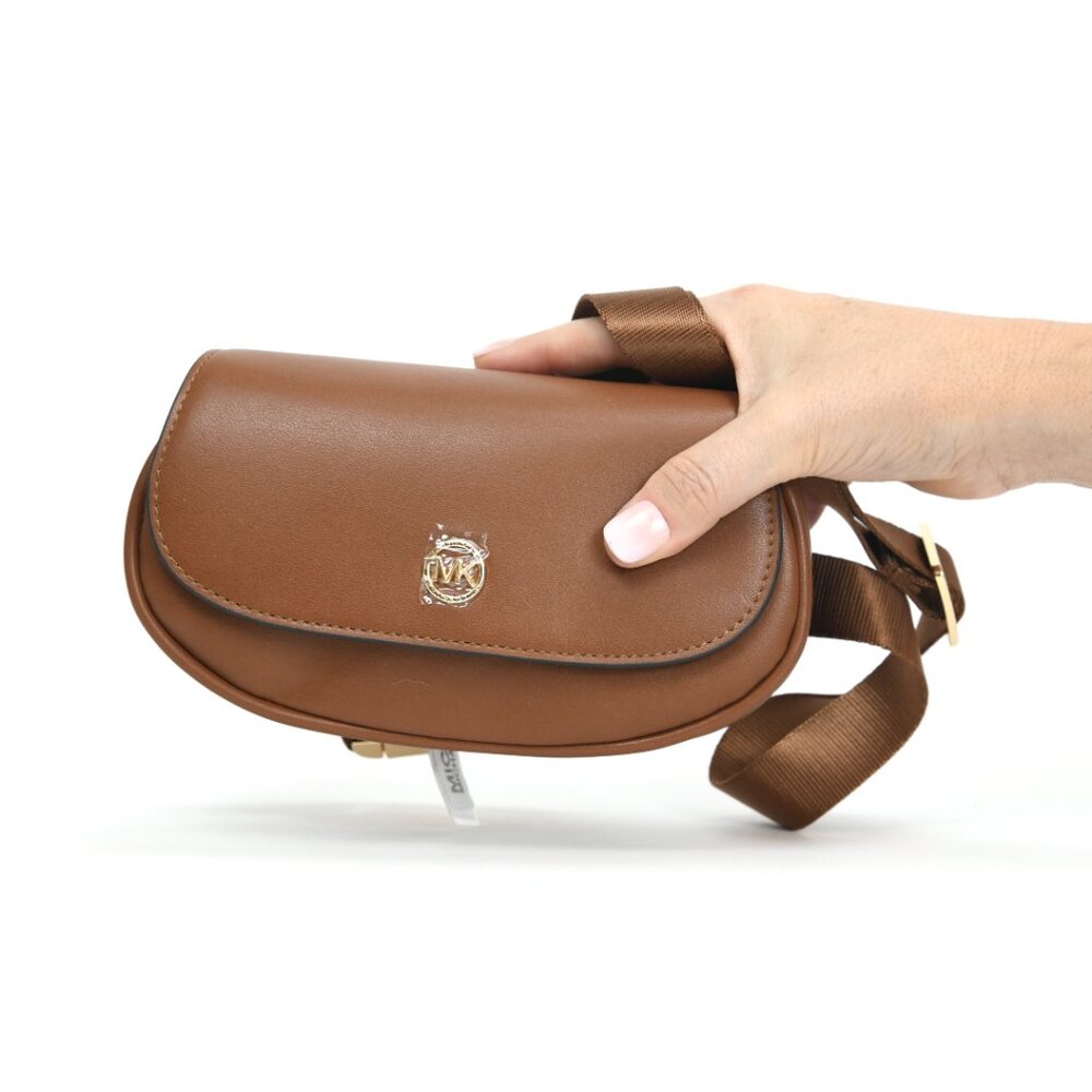 Michael Kors Leather Belt Bag with Webbing Strap